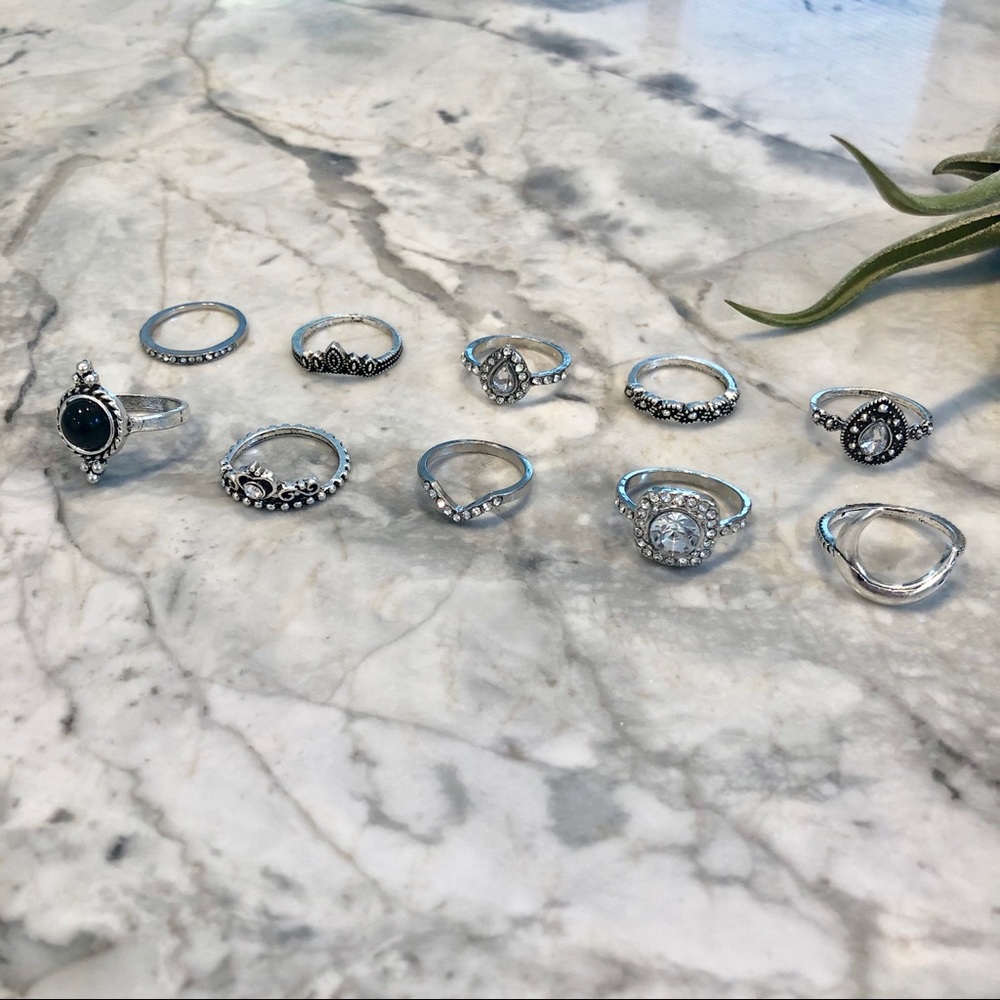 Boho Ring Set 10pc. - Picture 3 of 3